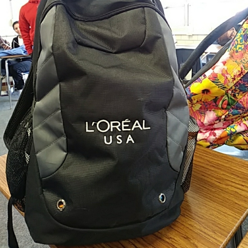 A slightly used L'Oréal backpack
